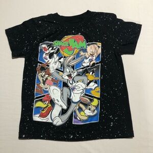 Space Jam Looney Tunes Boy’s Black Graphic T-Shirt Size 4